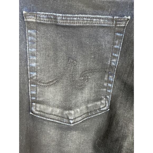 AG Mari High Rise Straight Jeans with a Leatherette Coated Black Hue, Size 30 - Picture 7 of 11